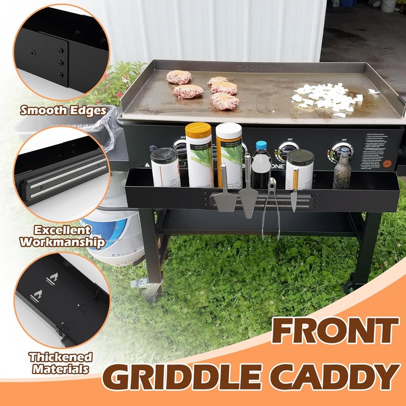 MOASKER Front Griddle Caddy for Blackstone 36" Griddle, Accessories Storage Bin with Magnetic Tool Holder for Blackstone 36 Inch Grill Caddy Organizer, Front Bottle/Spatula/Tool Shelf for Black stone - Image 4